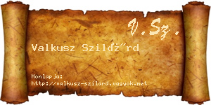 Valkusz Szilárd névjegykártya